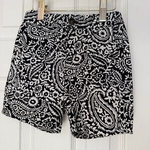 Janie and Jack Black and White Floral 100% Cotton Shorts Boys Size 3